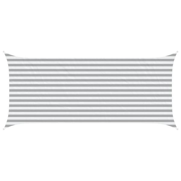 Sonnensegel Hellgrau und Weiß 4,5 x 2 m 100 % Polyester Oxford