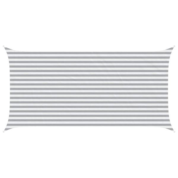 Sonnensegel Hellgrau und Weiß 2,5 x 5 m 100 % Polyester Oxford