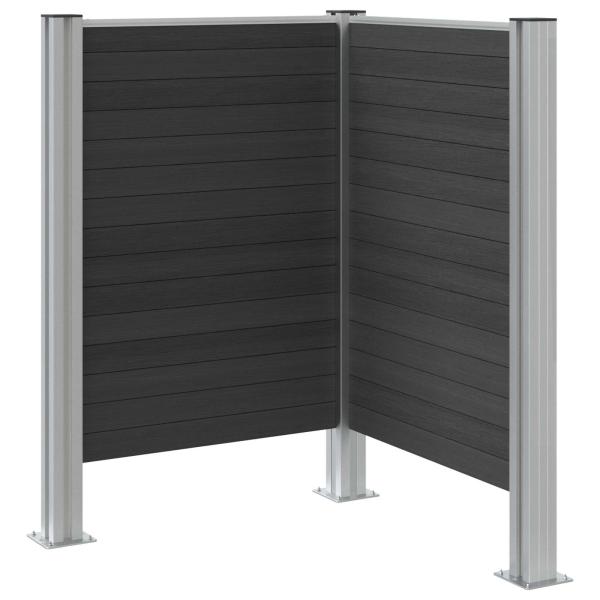 Mülltonnenzaun Grau 85 x 85 x 115 cm Aluminium und WPC
