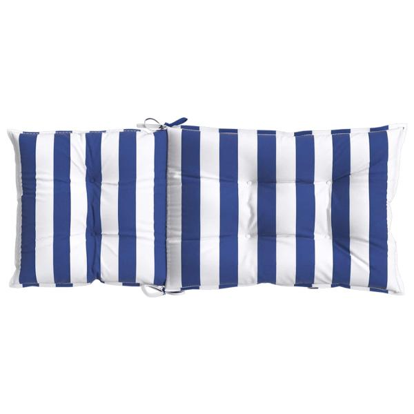 Kissen für draußen 2 Stk. Stoff Blau und Weiß 120 x 50 x 7 cm