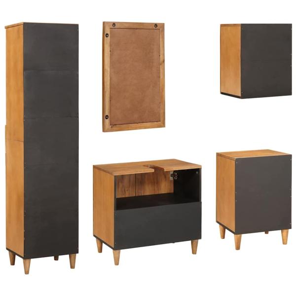 Badezimmermöbel-Set mit Schubladen 5 pcs Braun Holzwerkstoff