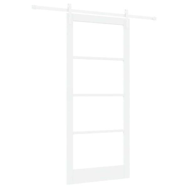 Schiebetür ORKDAL Weiß 93 x 211 cm Massivholz Kiefer und Glas