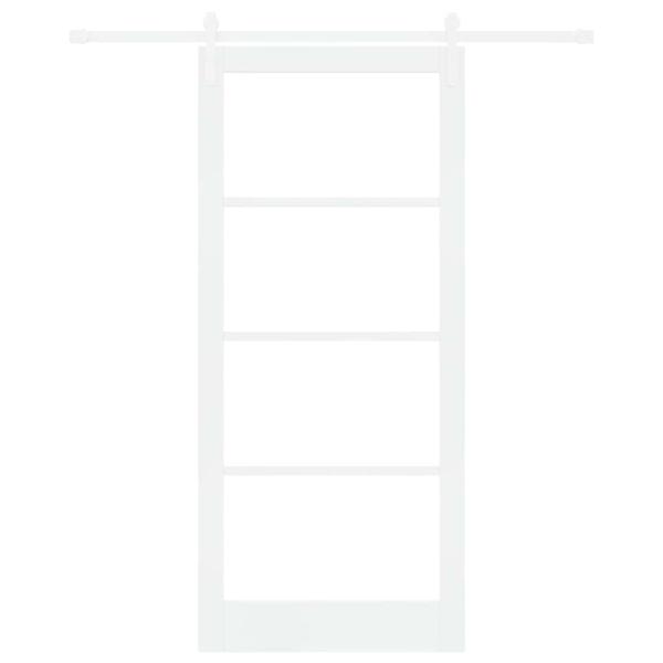Schiebetür ORKDAL Weiß 93 x 211 cm Massivholz Kiefer und Glas