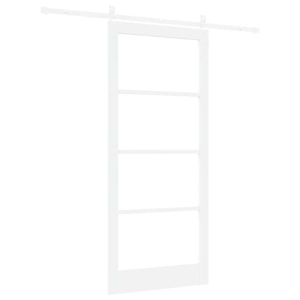 Schiebetür ORKDAL Weiß 93 x 211 cm Massivholz Kiefer und Glas