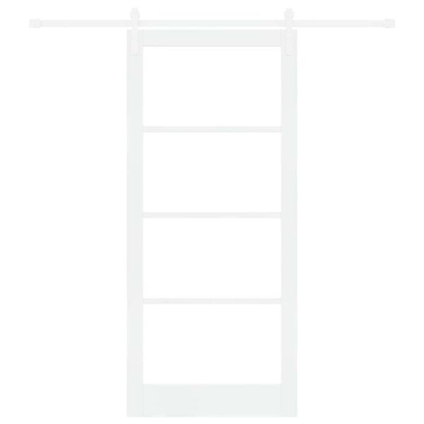 Schiebetür ORKDAL Weiß 93 x 211 cm Massivholz Kiefer und Glas