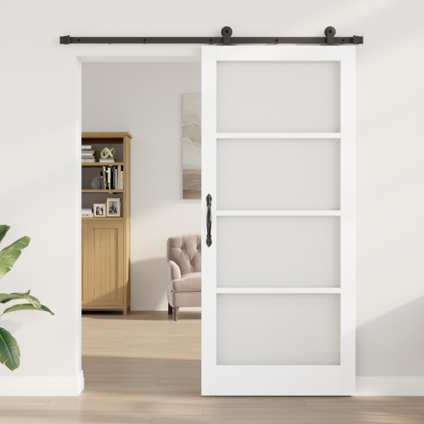 Schiebetür ORKDAL Weiß und Schwarz 93 x 211 cm