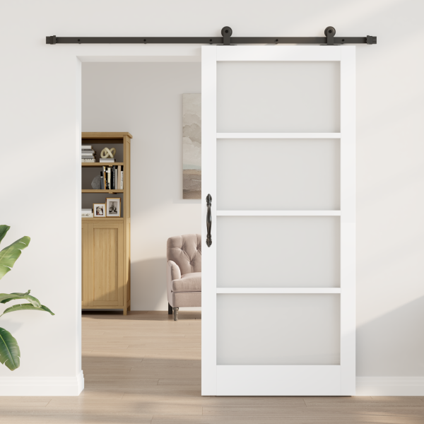 Schiebetür ORKDAL Weiß und Schwarz 93 x 211 cm