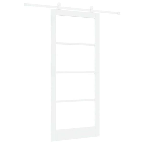 Schiebetür ORKDAL Weiß 93 x 211 cm Massivholz Kiefer und Glas