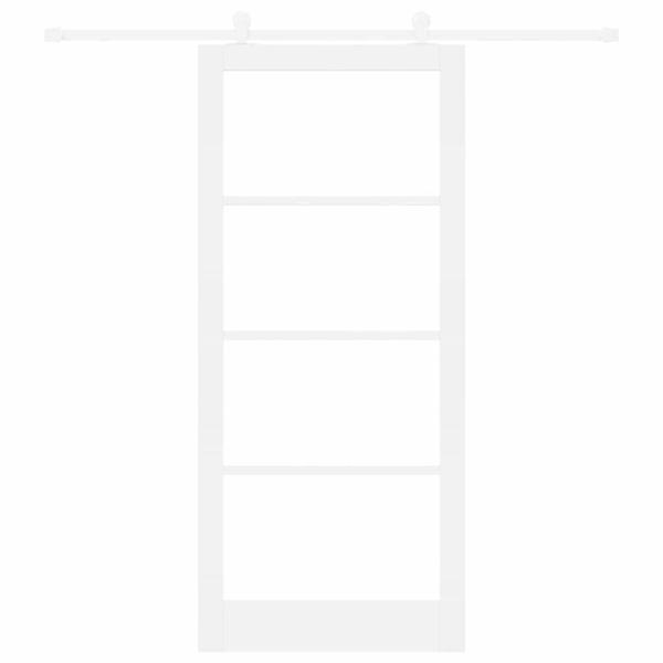 Schiebetür ORKDAL 93 x 211 cm Massivholz Kiefer und Glas Weiß