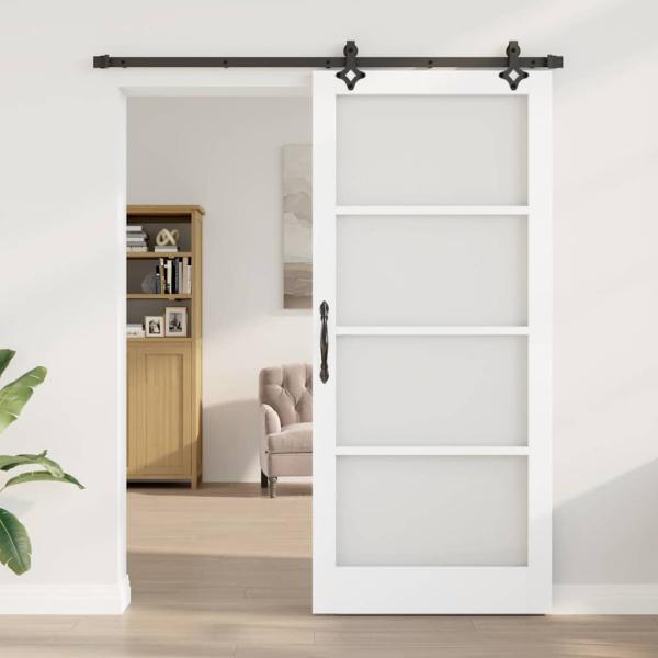 Schiebetür ORKDAL Weiß und Schwarz 93 x 211 cm