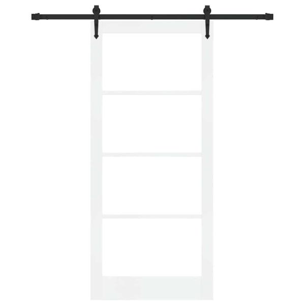 Schiebetür Weiß 93 x 211 cm Massivholz Kiefer und Glas
