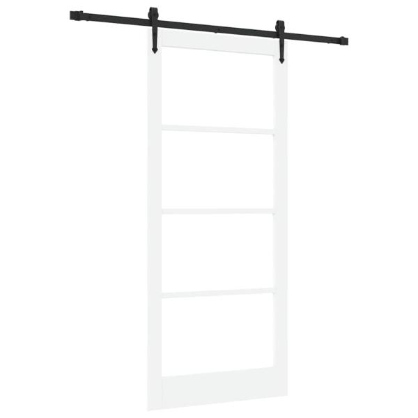 Schiebetür Weiß 93 x 211 cm Massivholz Kiefer und Glas