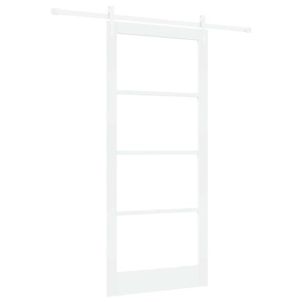 Schiebetür Weiß 93 x 211 cm Massivholz Kiefer und Glas