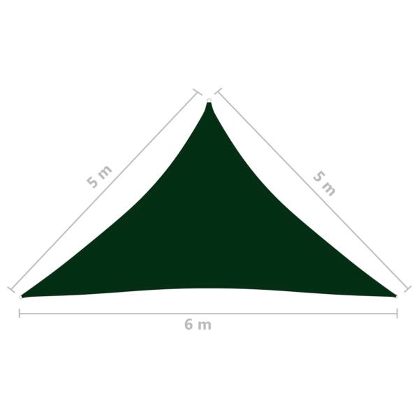 Sonnensegel Oxford-Gewebe Dreieckig 5x5x6 m Dunkelgrün