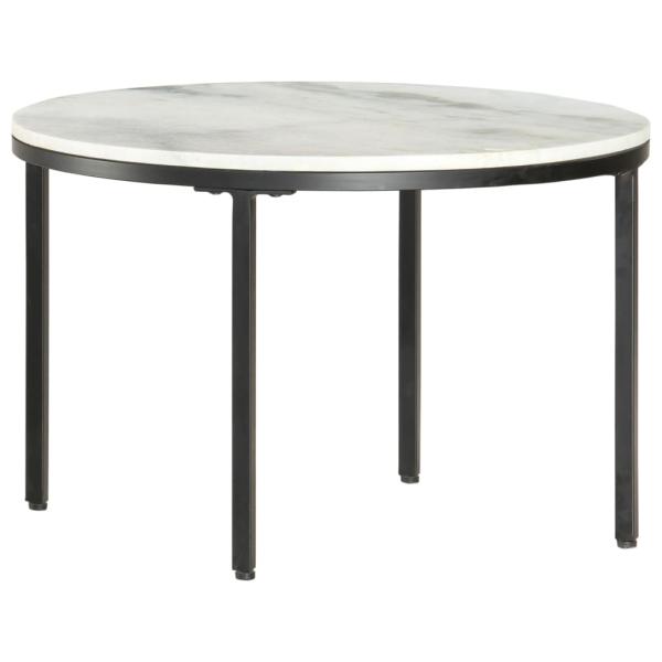 ARDEBO.de - Couchtisch Weiß und Schwarz Ø65 cm Echter Marmor