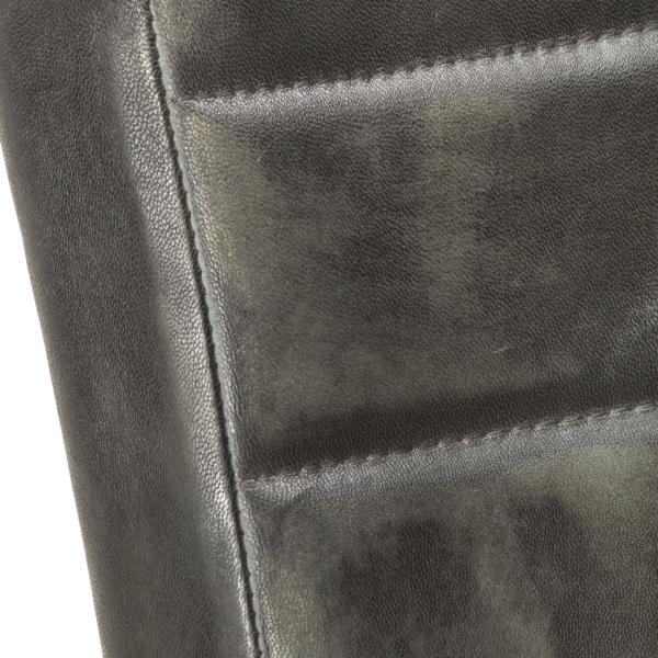 Freischwinger 6 Stk. Grau Echtleder