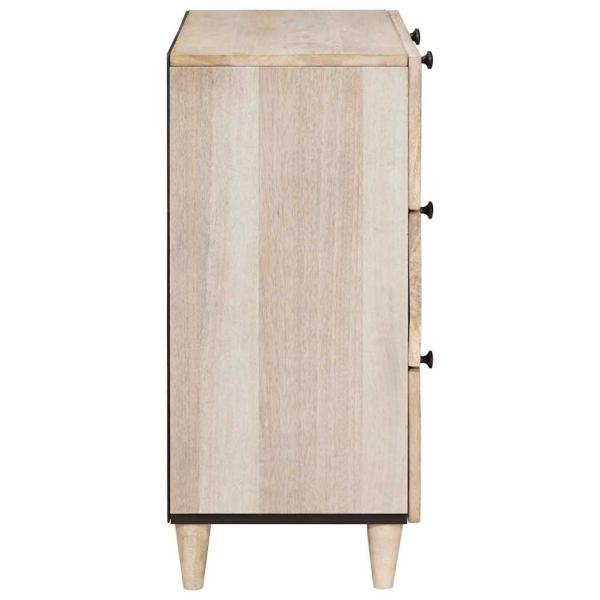 Sideboard 2 stk. 120 x 33,5 x 75 cm massives Mangoholz Weiß