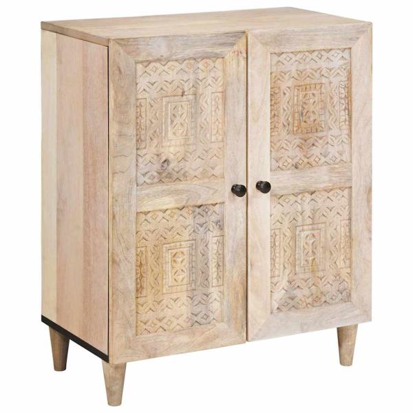 Sideboard 3 pcs Weiß 180 x 33,5 x 75 cm massives Mangoholz