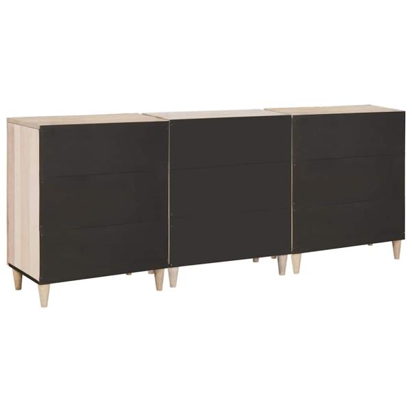 Sideboard 3 pcs Weiß 180 x 33,5 x 75 cm massives Mangoholz