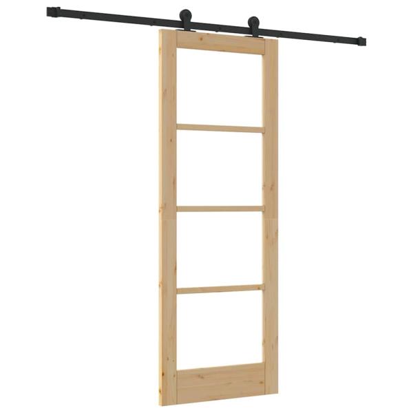 Schiebetür ORKDAL 73,5 x 198,5 cm Massivholz Kiefer und Glas