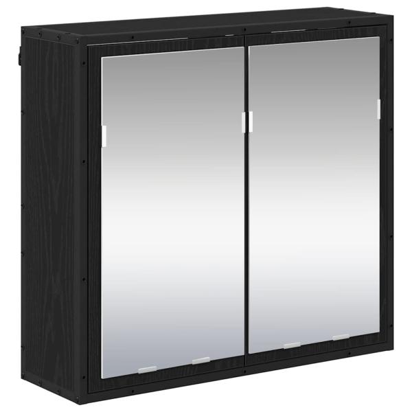 Badezimmermöbel-Set 4 Stk. Schwarz Eichen-Optik Holzwerkstoff