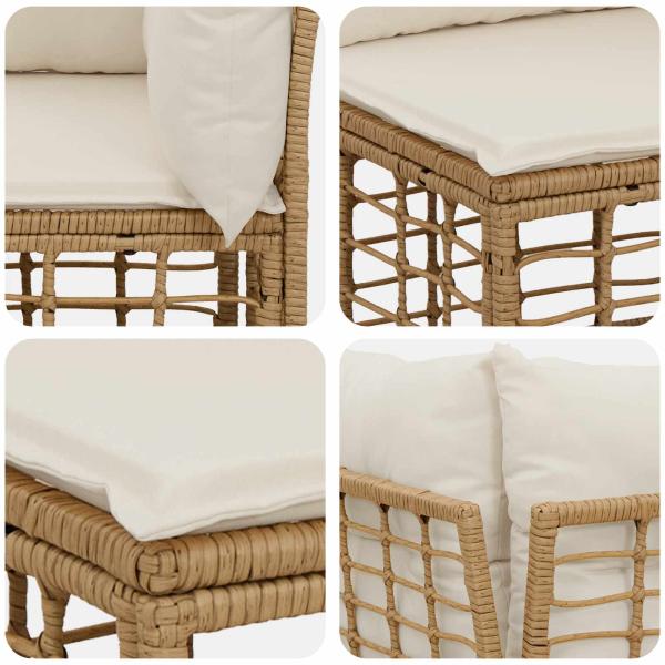 Outdoor-Sofagarnitur Natur Polyester