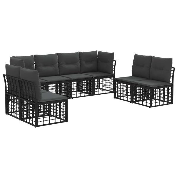 Outdoor-Sofagarnitur Schwarz Polyester