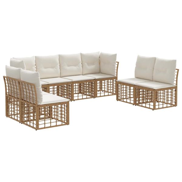 Outdoor-Sofagarnitur Natur Polyester
