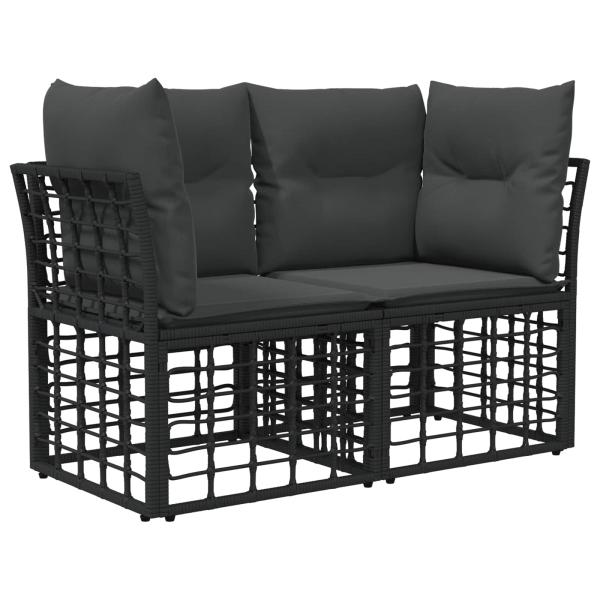 Outdoor-Sofagarnitur Schwarz Polyester