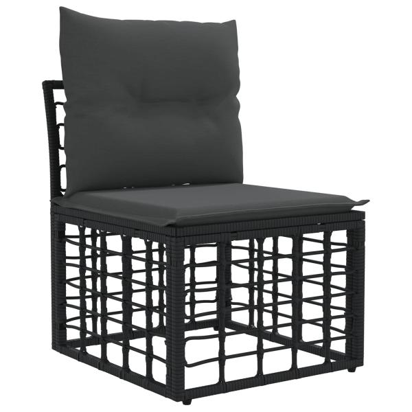 Outdoor-Sofagarnitur Schwarz Polyester