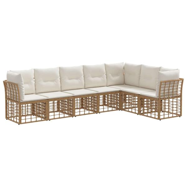 Outdoor-Sofagarnitur Natur Polyester