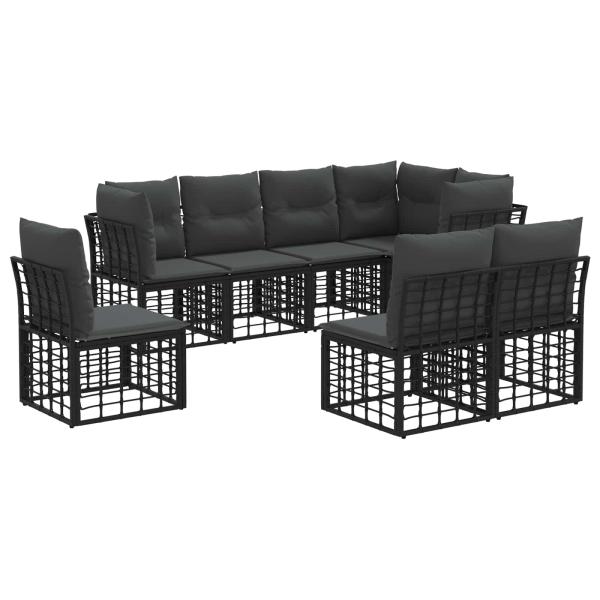 Outdoor-Sofagarnitur Schwarz Polyester