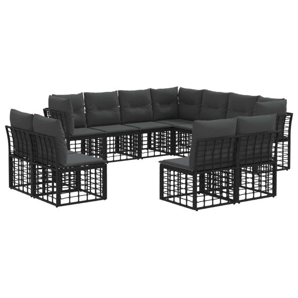 Outdoor-Sofagarnitur Schwarz Polyester