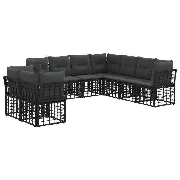 Outdoor-Sofagarnitur Schwarz Polyester