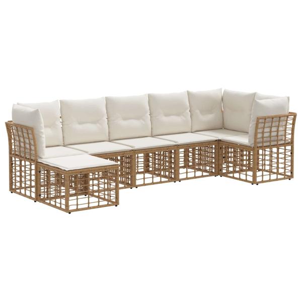 Outdoor-Sofagarnitur Natur Polyester