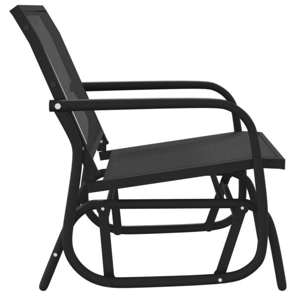Garten-Schaukelstühle 2 Stk. Schwarz 61x76x87cm Textilene Stahl