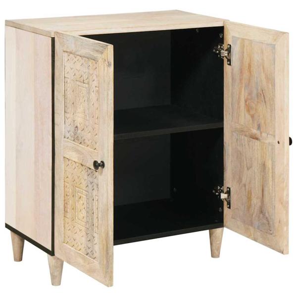 Sideboard Weiß 60 x 33 x 75 cm massives Mangoholz