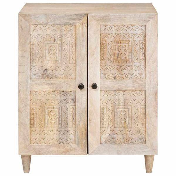 Sideboard Weiß 60 x 33 x 75 cm massives Mangoholz