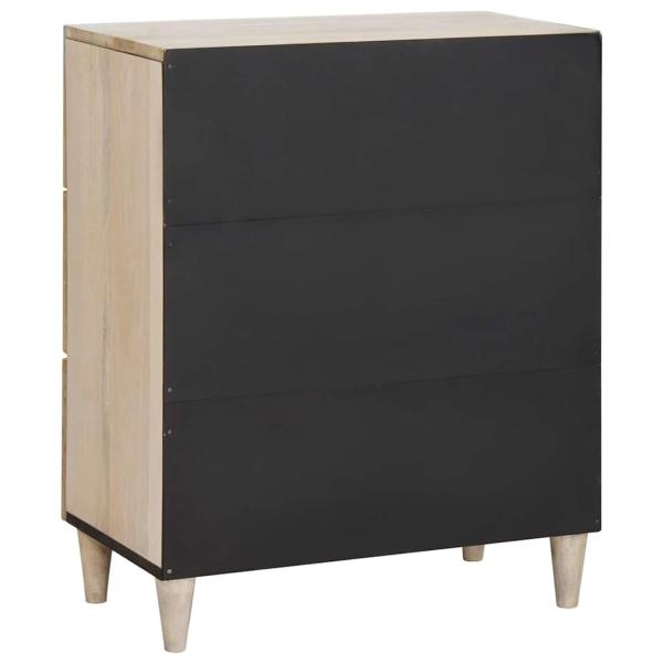 Sideboard 60 x 33 x 75 cm massives Mangoholz Weiß