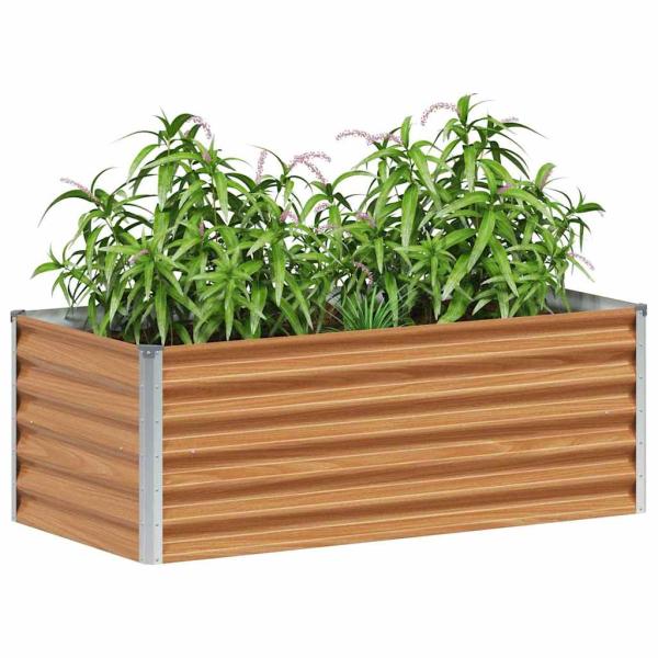 Hochbeet Hellbraun 98 x 50 x 36 cm Verzinkter Stahl