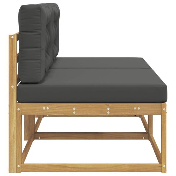 2 Stück Outdoor Mittelsofa Polyester Weiß