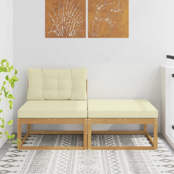 ARDEBO.de - 2 Stück Outdoor-Fußhocker Polyester Weiß