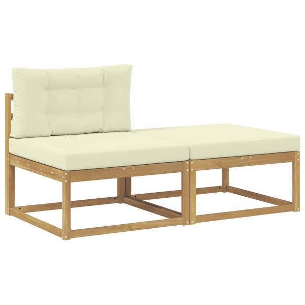 2 Stück Outdoor-Fußhocker Polyester Weiß