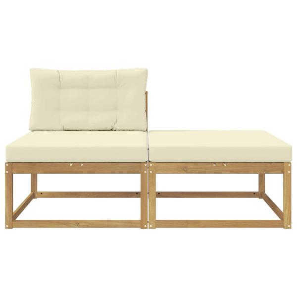 2 Stück Outdoor-Fußhocker Polyester Weiß
