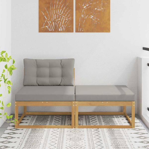 ARDEBO.de - 2 Stück Outdoor-Fußhocker Polyester Weiß
