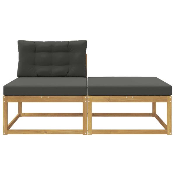 2 Stück Outdoor-Fußhocker Polyester Weiß