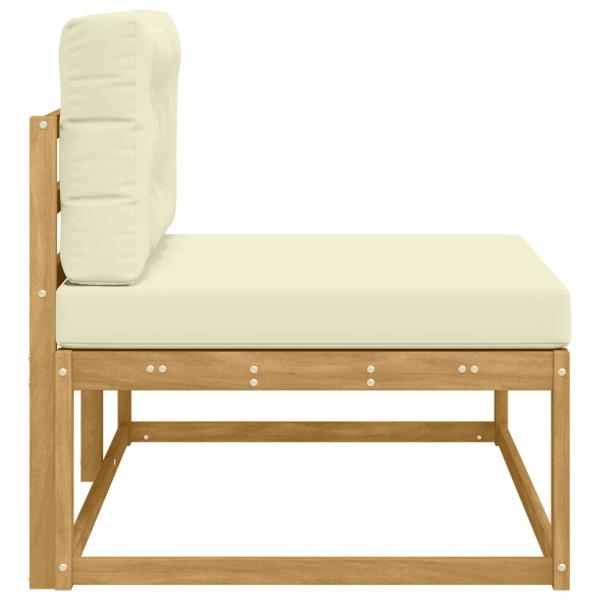 Outdoor End Sofa mit Kissen Weiß 115 x 83 x 73 cm Polyester