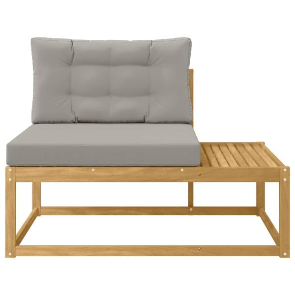 Outdoor End Sofa mit Kissen Weiß 115 x 83 x 73 cm Polyester
