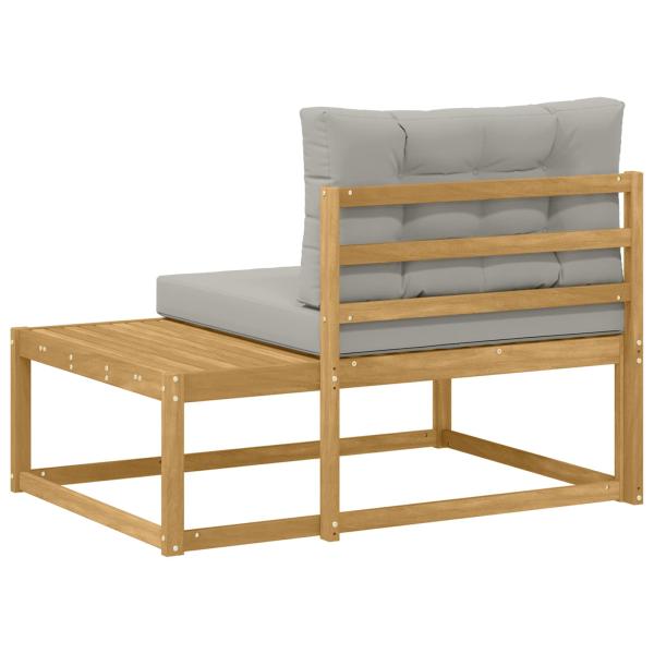 Outdoor End Sofa mit Kissen Weiß 115 x 83 x 73 cm Polyester