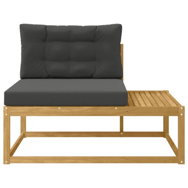 Outdoor End Sofa mit Kissen Weiß 115 x 83 x 73 cm Polyester